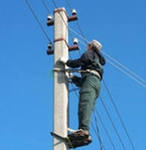 Установка опор ЛЭП 